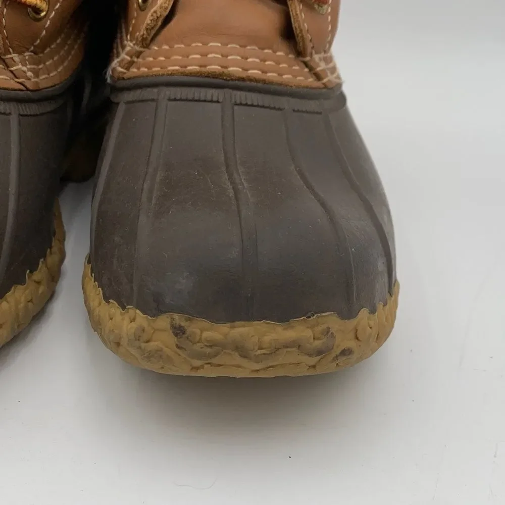 LL Bean Made in Maine Brown and tan Duck Boots men’s size 8.5 or Womans 9.5 - Picture 5 of 14